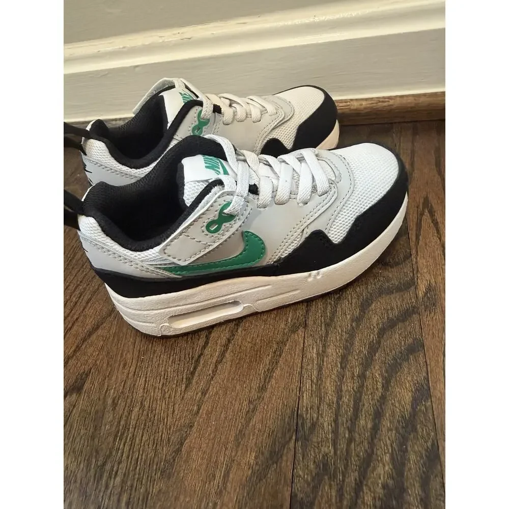 Nike AIR MAX 1 EASYON PS 'BLACK STADIUM GREEN' Little Kids Sz 9c NEW